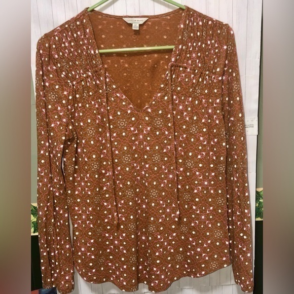 Lucky Brand Tops - ✴️Lucky ☘️ Brand Rust color peasant top cotton blend